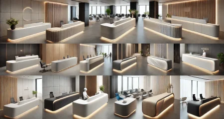 Ofisler İçin Modern Karşılama Bankosu Tasarımları